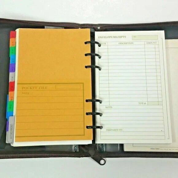 Lillian Vernon Maroon Agenda Planner Address Book Genuine Leather Binder Office - Picture 10 of 16